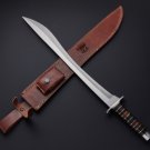 Custom Made D2 tool Steel Modern Falcata Kopis SHORT Sword With Leather Sheath Custom Made D2 tool Steel Modern Falcata Kopis SHORT Sword With Leather Sheath