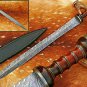 30â Unique Damascus Steel Handmade Roman Gladius Sword with Leather Sheath