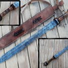 30” Unique Damascus Steel Handmade Roman Gladius Sword with Leather Sheath