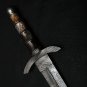 Unique Vikings Sword - Hand Forged Damascus Steel Sword with Leather Sheath