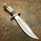 13 Inches Handmade D2 Steel Hunting Bowie Knife, Wood and Bone Handle Camping knife
