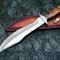 Handmade D2 Steel Big Bowie Hunting Knife with Leather Sheath, Camping Knife gift for Men