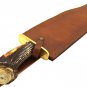 25 inches Montana Stag Handle Bowie Knife Damascus Steel Hunting Camping Knife