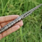 Tri Dagger Hand Forged Damascus Steel Full Tang Knife with Leather Sheath