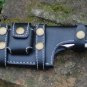 Tracker knife, Handmade Damascus Steel Full Tang Knife with Bone Handle and Leather Sheath