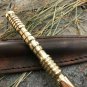 Tri Dagger Hand Forged Brass Full Tang Throwing Kris Blade Boot Knife with sheath
