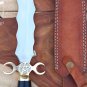 Custom handmade Snake Dagger Knife with Sharp Double Edge Blade with Horn Handle