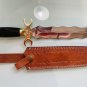 Custom handmade Snake Dagger Knife with Sharp Double Edge Blade with Horn Handle