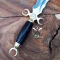Custom handmade Snake Dagger Knife with Sharp Double Edge Blade with Horn Handle