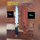 Custom handmade Snake Dagger Knife with Sharp Double Edge Blade with Horn Handle