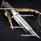 Custom Handmade Stag Handle bowie knife, D2 Steel Blade knife with Leather Sheath