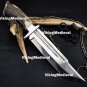 Custom Handmade Stag Handle bowie knife, D2 Steel Blade knife with Leather Sheath