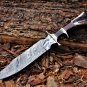Custom Handmade Damascus Hunting knife with Stag Crown Handle, Anniversary gift for men