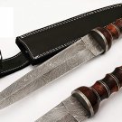 Damascus Roman Gladius Knife with Premium Leather Sheath