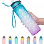 Giotto 32oz Plastic Leakproof BPA-Free with Time Marker & Straw Drinking Water Bottle