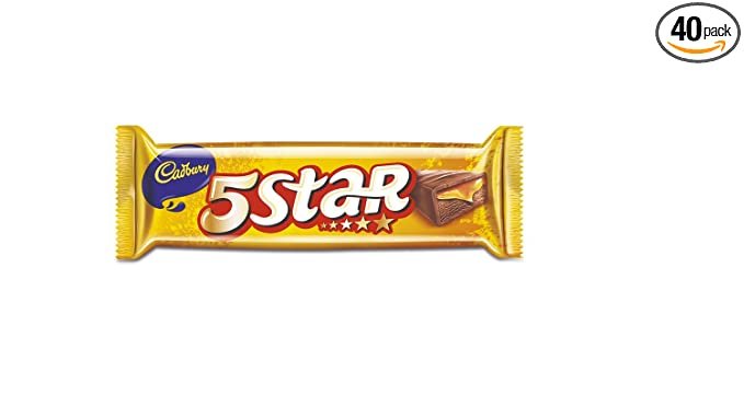 Cadbury Five Star Chocolate Bar, 19.5 gm (pack of 10)