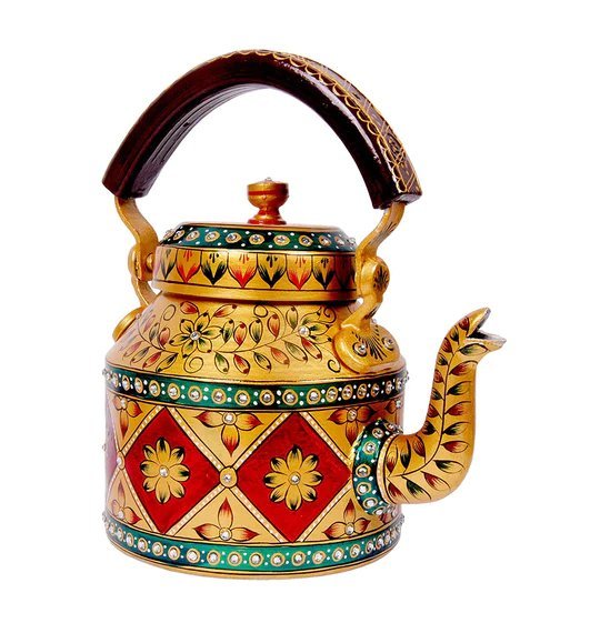 Aluminium Tea Kettle/Ketali for Chai/Milk Container(Designer Gold, 1400 ML)