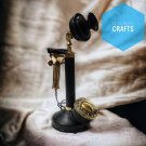 Nautical Candlestick Brass Black Golden Vintage Rotary Phone Old Fashioned Telephone working