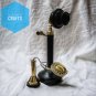 Nautical Candlestick Brass Black Golden Vintage Rotary Phone Old Fashioned Telephone working