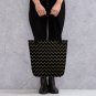 Corrugation Print Black Tote Bag