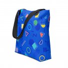 Memphis Pattern Aesthetic Tote Bag Blue
