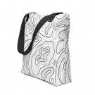 Topographic Print Aesthetic Canvas Tote Bag