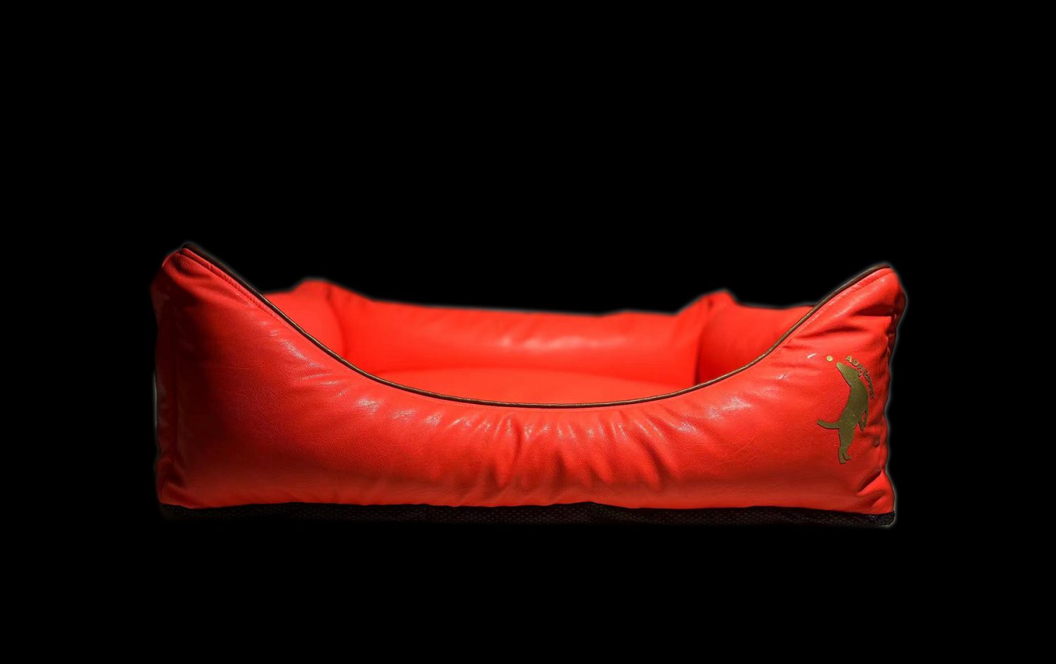 Fashion Style High Quality Easy Clean PU Leather Orange Dog Sofa