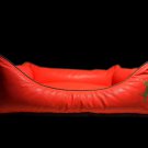 Fashion Style High Quality Easy Clean PU Leather Orange Dog Sofa
