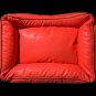 Fashion Style High Quality Easy Clean PU Leather Orange Dog Sofa