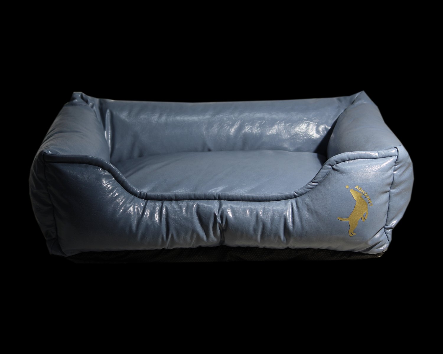 K57 oil leather high-end PU leather easy to clean light blue dog sofa