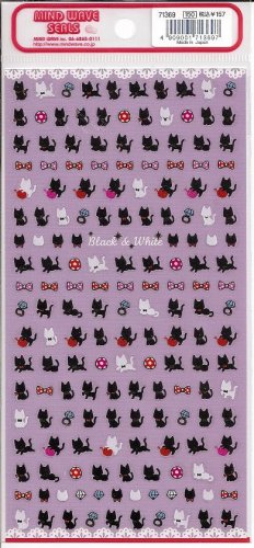 Mind Wave Black & White Mini Cats Sticker Sheet