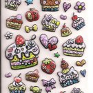 Q-Lia Cakes, Animals, and Hearts Sparkly Puffy Sticker Sheet