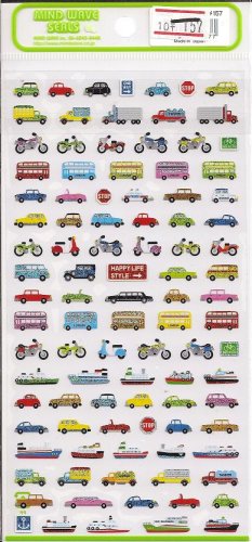 Mind Wave Vehicles Sparkly Sticker Sheet