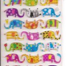 Mind Wave Colorful Elephants Hard Epoxy Sticker Sheet