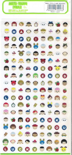 Mind Wave Happy Friends Mini Faces Sparkly Sticker Sheet