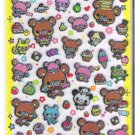 Q-Lia Pink and Brown Bears with Desserts Hard Epoxy Sticker Sheet