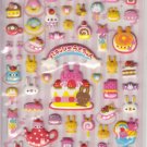 Kamio Bunny Desserts and Love Pink Puffy Sticker Sheet