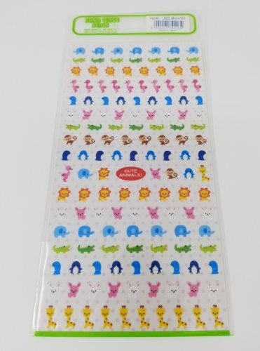 Mind Wave Mini Penguins, Crocodiles, Flamingos Sparkly Sticker Sheet