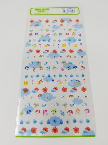 Mind Wave Mini Weather, Rain, and Umbrellas Sparkly Sticker Sheet