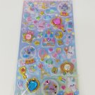 Q-Lia Merry Go Round of Memories Bunny Magical Glittery Hard Epoxy with Rhinestones Sticker Sheet