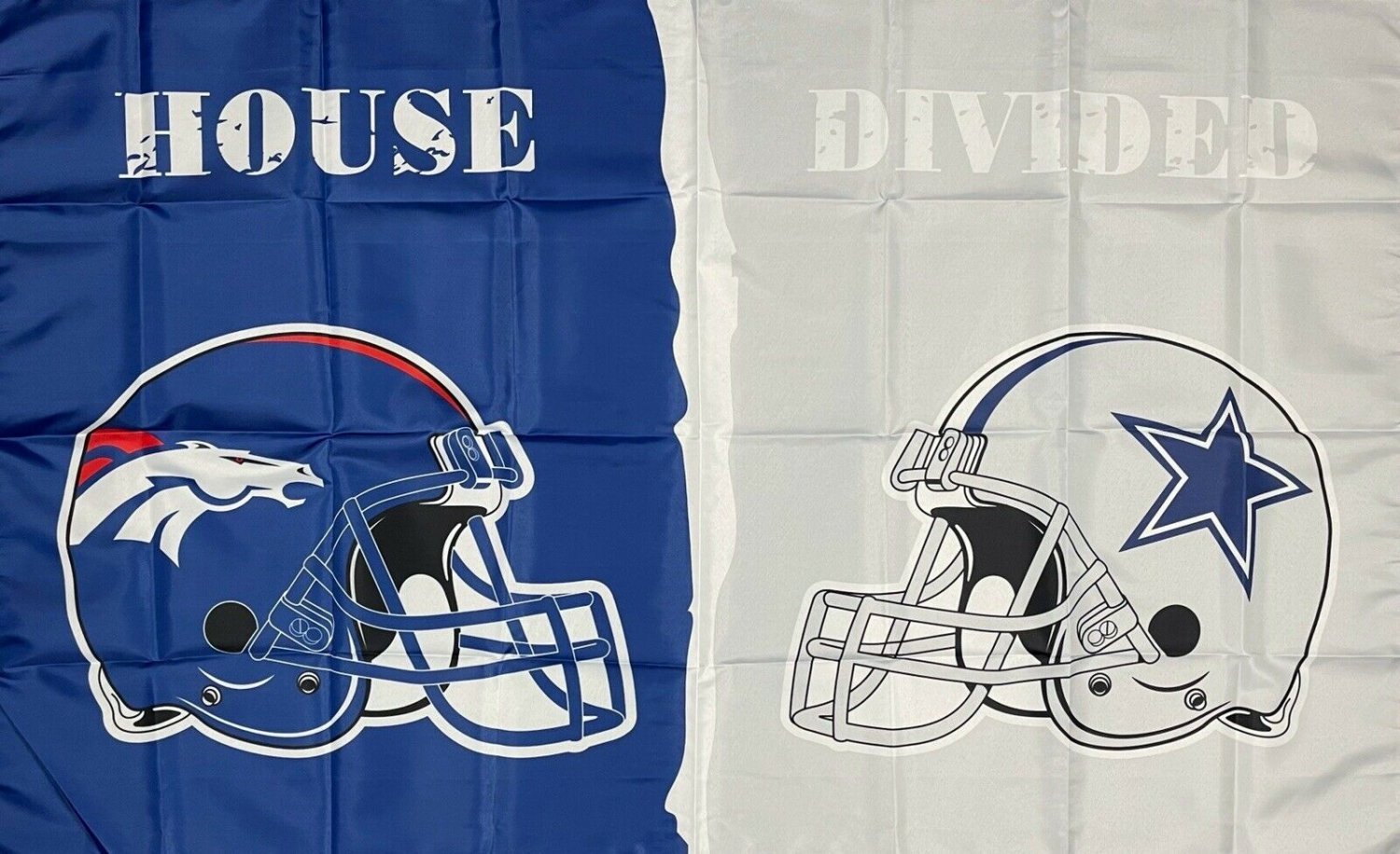 Dallas Cowboys vs Denver Broncos House Divided Flag 3x5 FT Football Flag