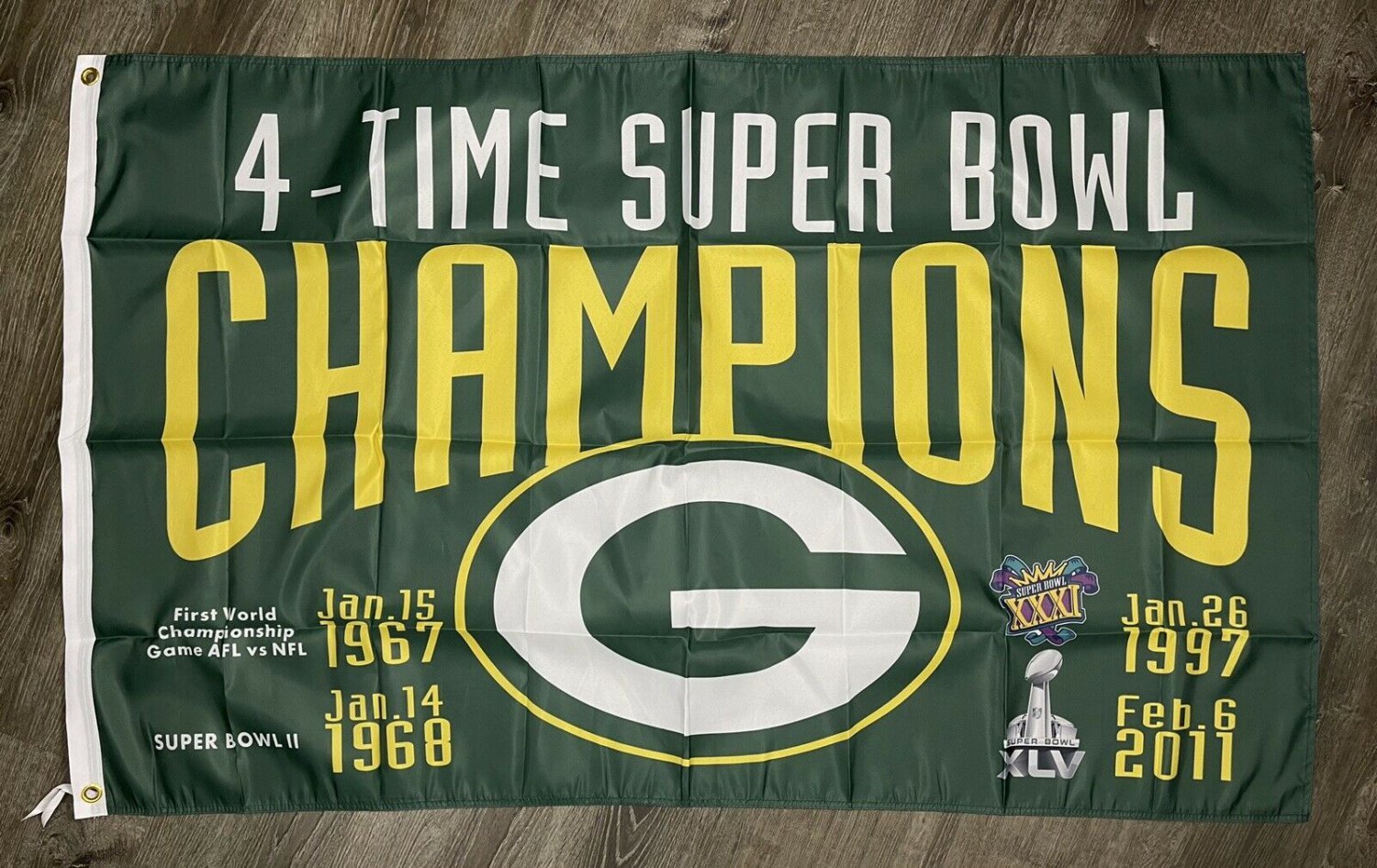 Green Bay Packers Championship Flag 3x5 ft Sports Football NFL Banner  Man-Cave