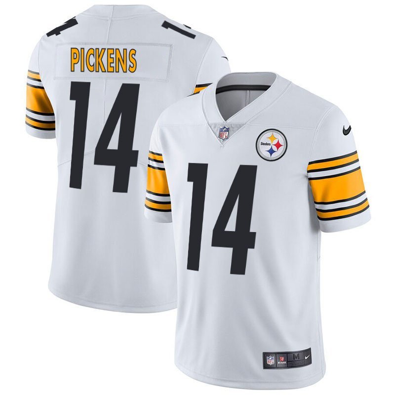 Men's Steelers 14 George Pickens White Stitched Limited Jersey