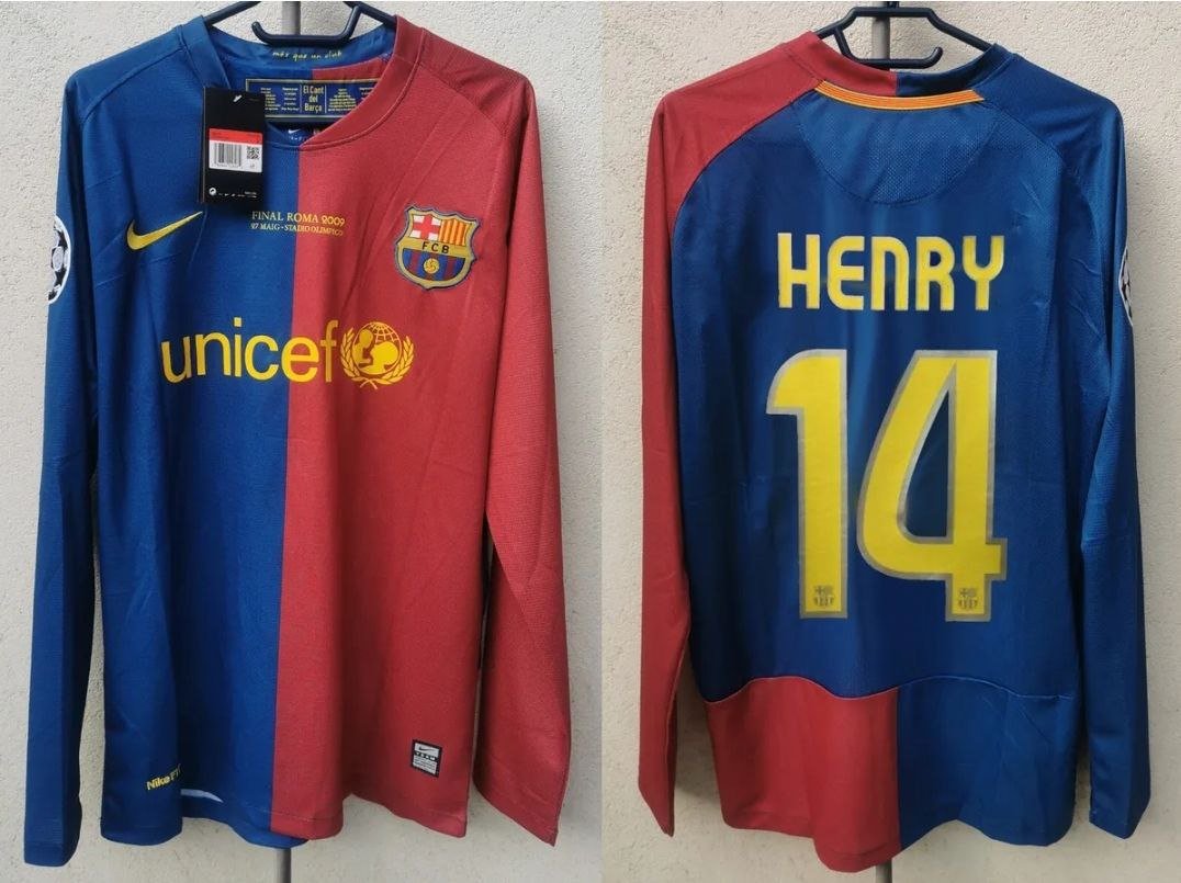 Barcelona 2009 Retro Jersey HENRY Home New Soccer Jersey