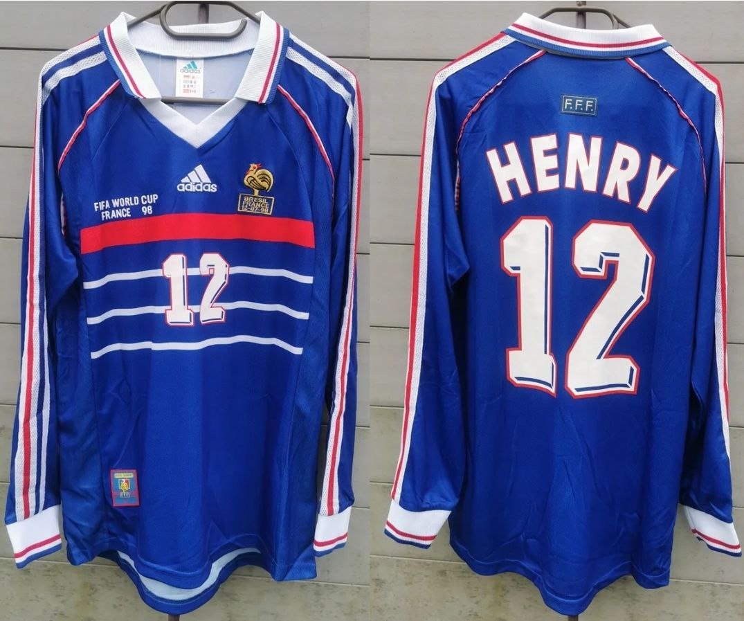 France 1998 Retro Jersey HENRY 12 Home New Soccer Jersey France