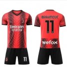 AC Milan 2324 GIROUD 11 Jersey Kids Home Children Soccer Shirt youth Jersey Kit