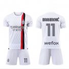 AC Milan 2324 IBRAHIMOVIC 11 Jersey Kids Away Children Soccer Shirt youth Jersey Kit