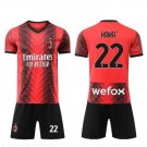 AC Milan 2324 KAKA 22 Jersey Kids Home Children Soccer Shirt youth Jersey Kit