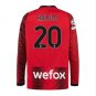 AC Milan 2324 KALULU 20 Jersey Home Football Soccer long sleeves Jersey AC Milan