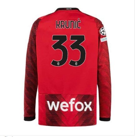 AC Milan 2324 KRUNIC 33 Jersey Home Football Soccer long sleeves Jersey AC Milan